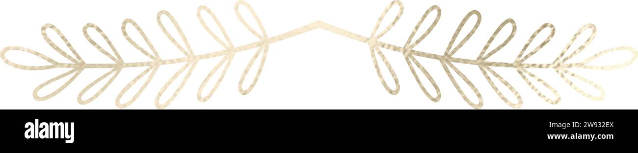 Séparateur de texte, bordure, bordure de texte, or avec fond transparent Illustration de Vecteur