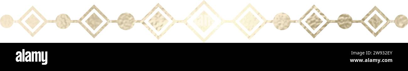 Séparateur de texte, bordure, bordure de texte, or avec fond transparent Illustration de Vecteur