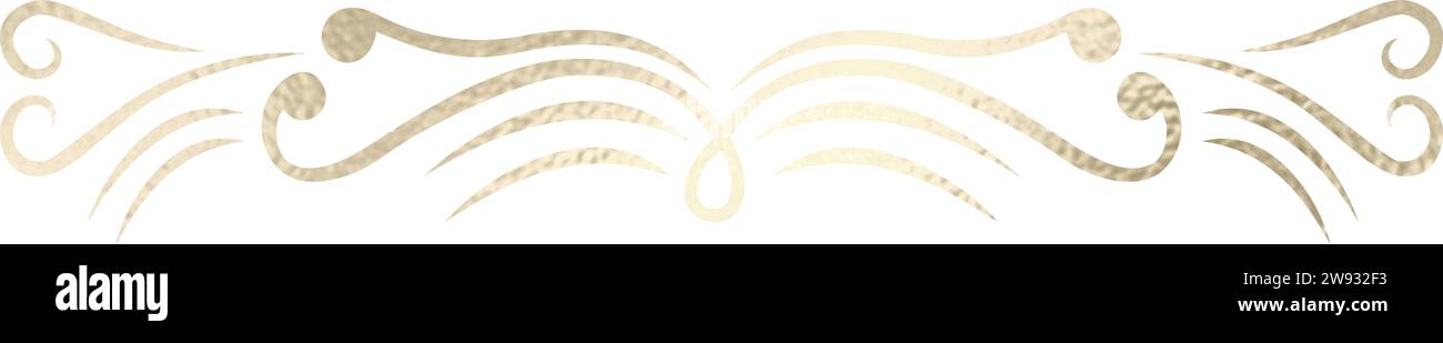 Séparateur de texte, bordure, bordure de texte, or avec fond transparent Illustration de Vecteur