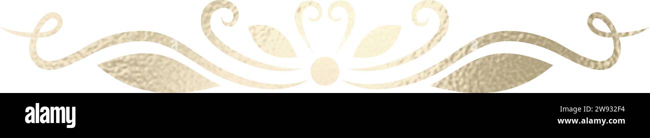 Séparateur de texte, bordure, bordure de texte, or avec fond transparent Illustration de Vecteur