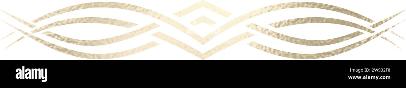 Séparateur de texte, bordure, bordure de texte, or avec fond transparent Illustration de Vecteur