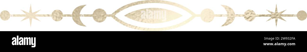 Séparateur de texte, bordure, bordure de texte, or avec fond transparent Illustration de Vecteur