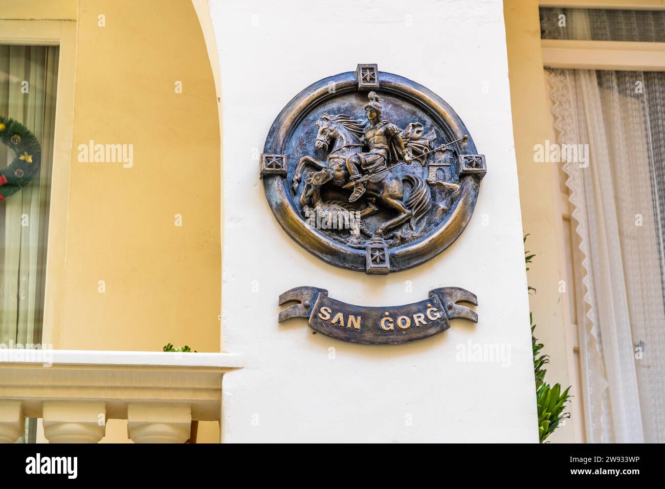 Dans les rues de l'île capitale de Gozo Victoria, qui est appelée Rabat par les habitants Banque D'Images