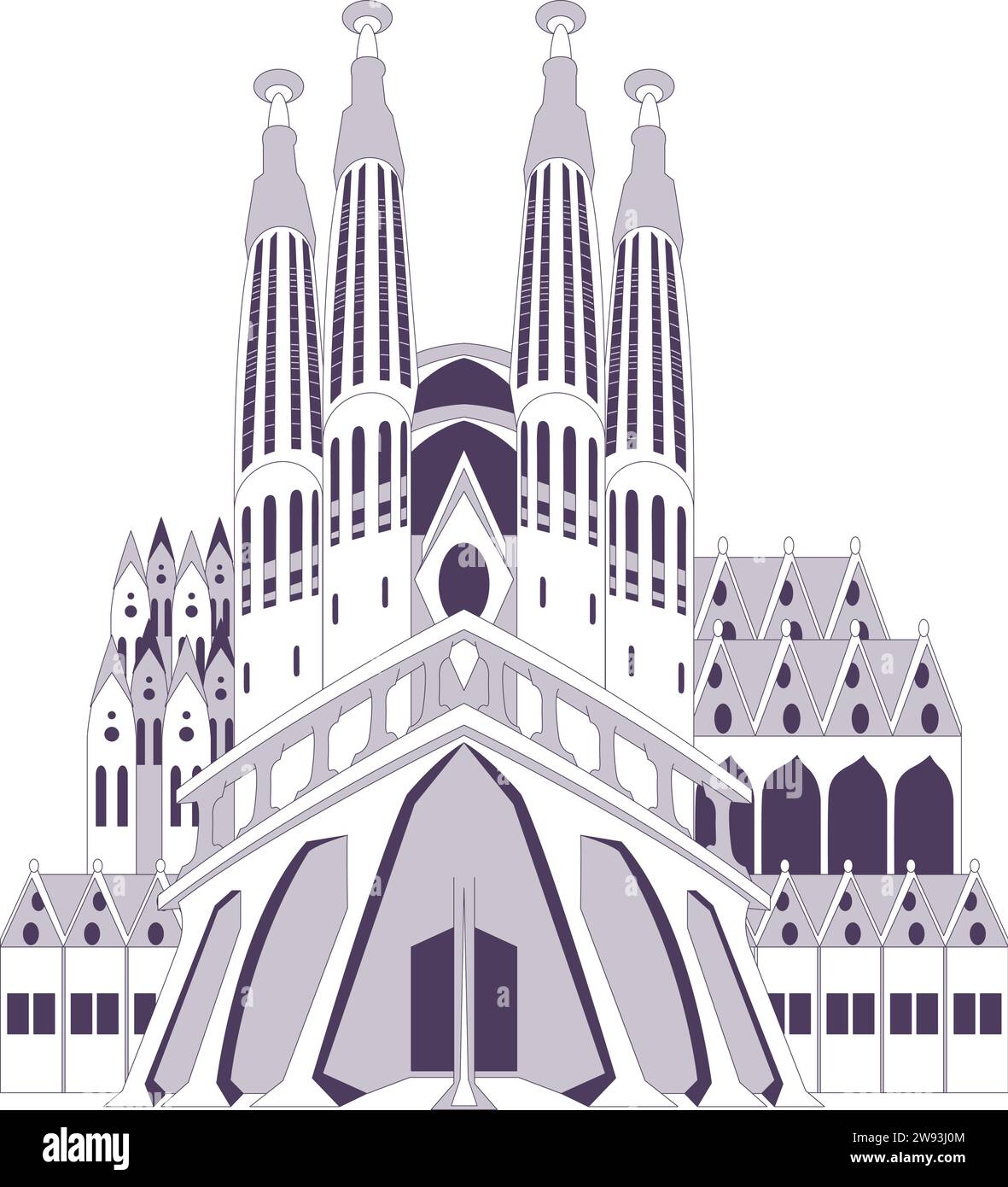 basilique de l'illustration de la sainte famille Illustration de Vecteur