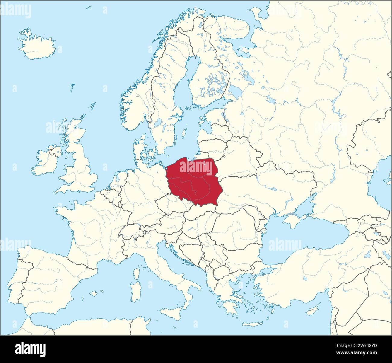 Carte de localisation de la RÉPUBLIQUE DE POLOGNE, EUROPE Illustration de Vecteur