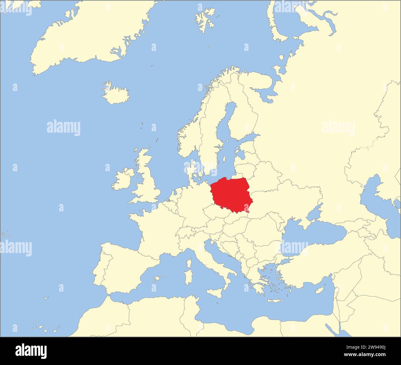 Carte de localisation de la RÉPUBLIQUE DE POLOGNE, EUROPE Illustration de Vecteur