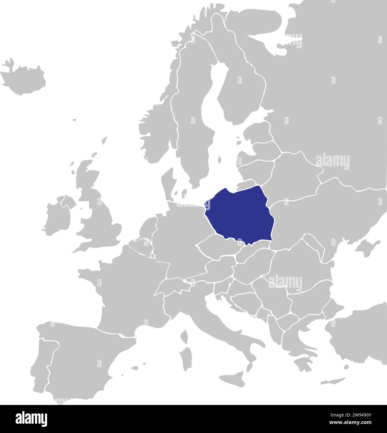Carte de localisation de la RÉPUBLIQUE DE POLOGNE, EUROPE Illustration de Vecteur