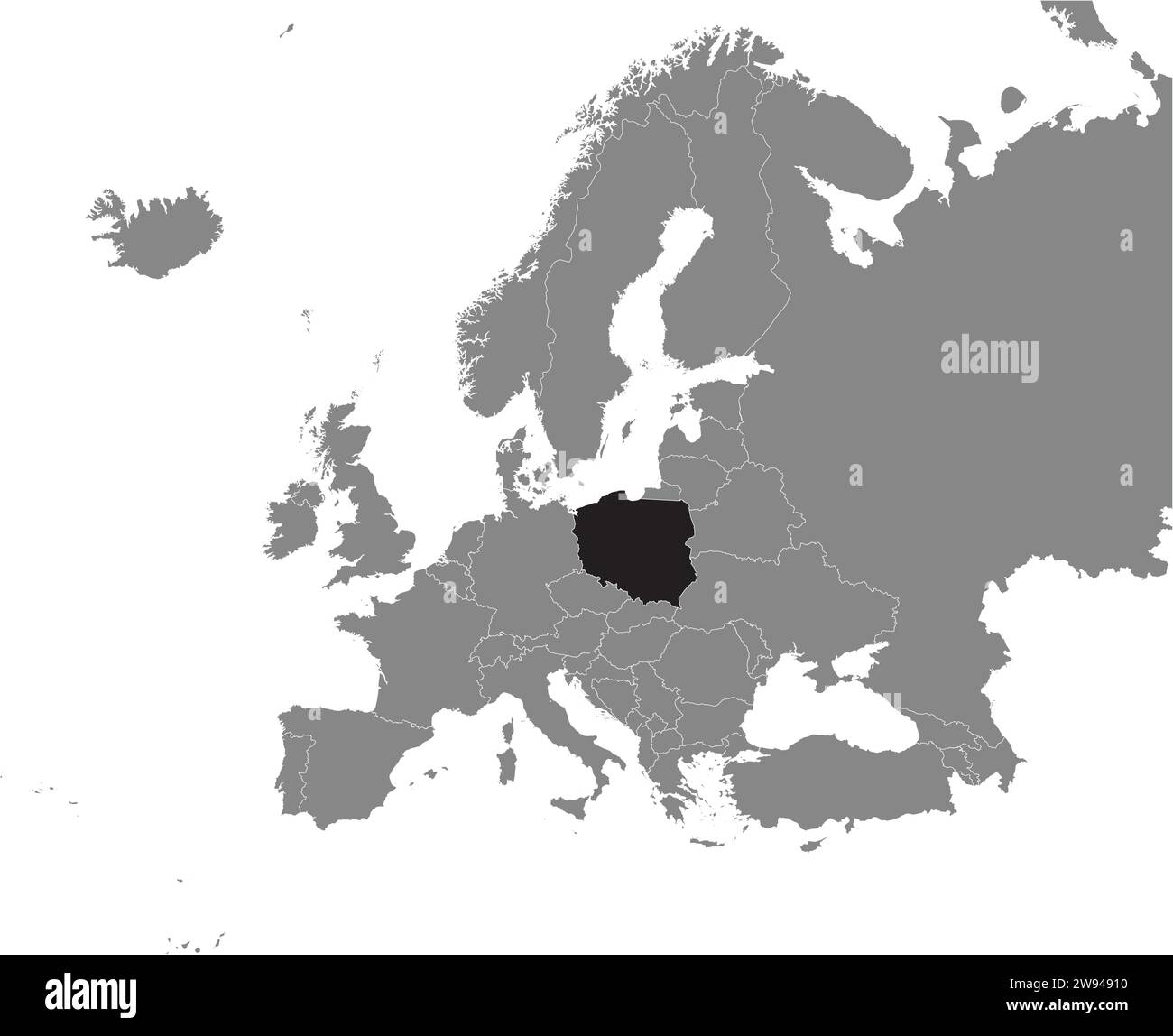 Carte de localisation de la RÉPUBLIQUE DE POLOGNE, EUROPE Illustration de Vecteur