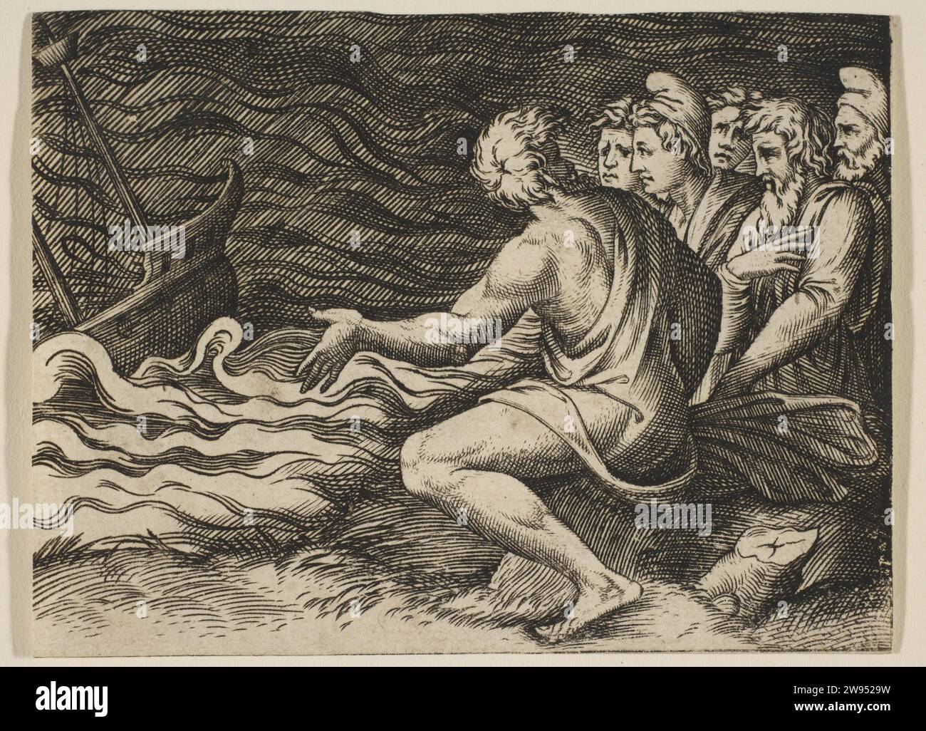 Un groupe de figures à droite témoin d'un naufrage 1917 par Marco Dente Banque D'Images