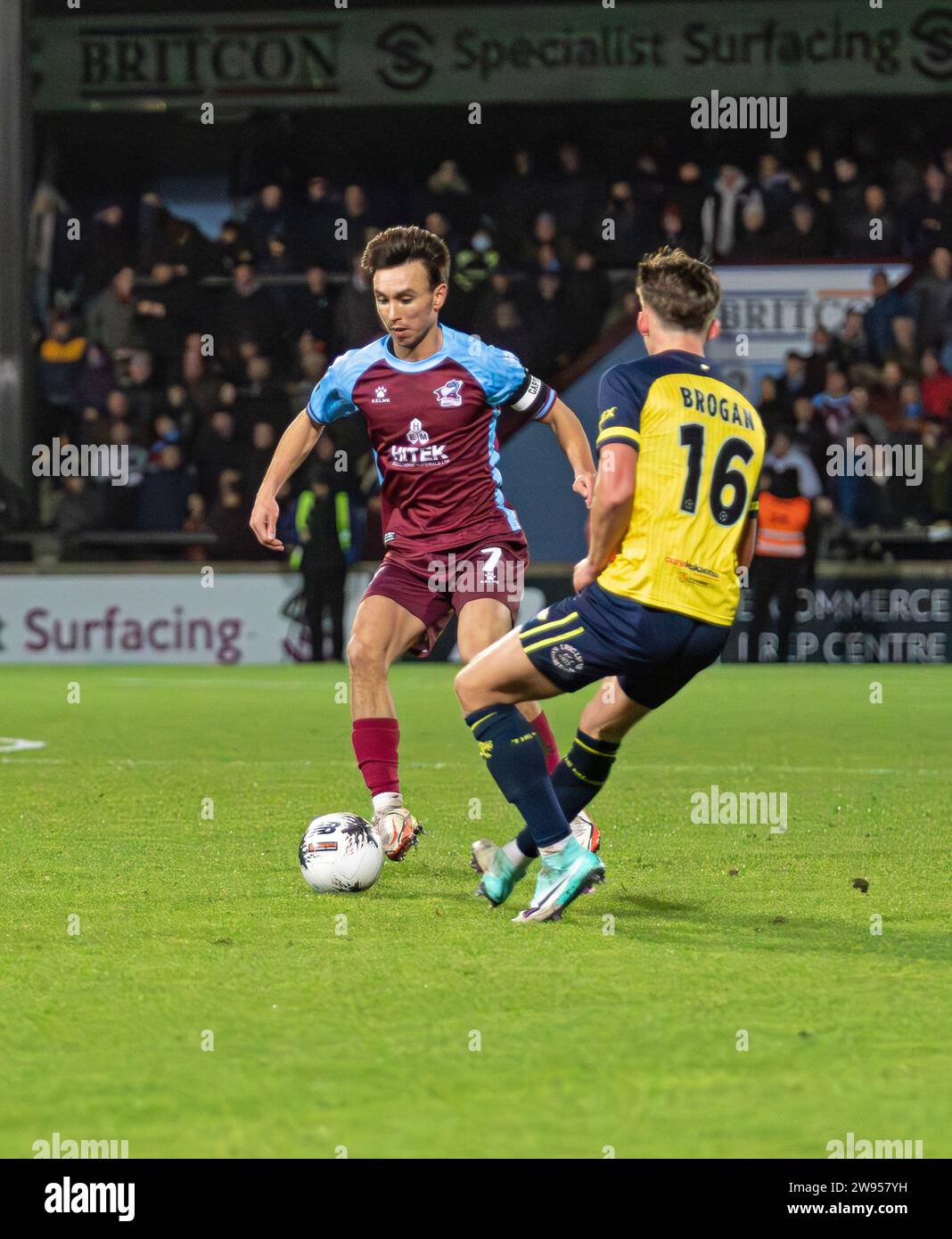 Scunthorpe United vs Solihull Moors FA Trophy, Glanford Park, Scunthorpe, North Lincolnshire, Angleterre 08.12.2023 Banque D'Images