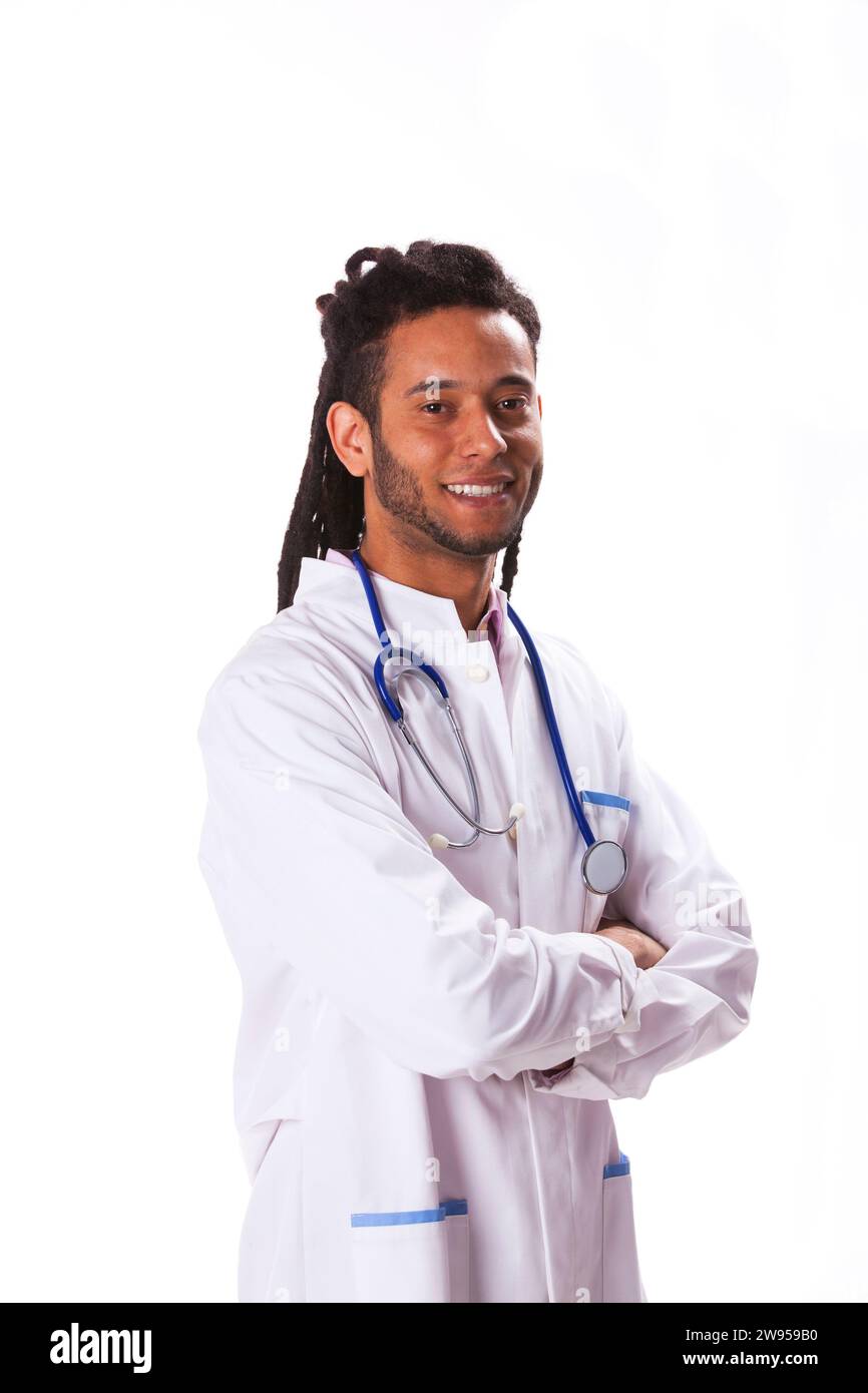 Docteur avec des cheveux rastafari Banque D'Images