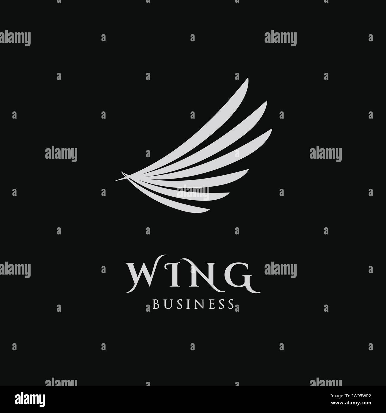 Modèle de conception de logo WiNG Icon Illustration de Vecteur