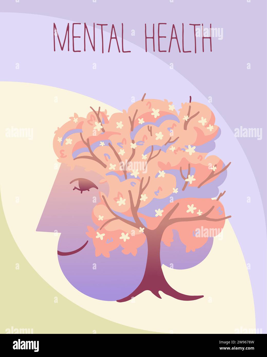 Vecteur illustrant la santé mentale et le bien-être des personnes Illustration de Vecteur