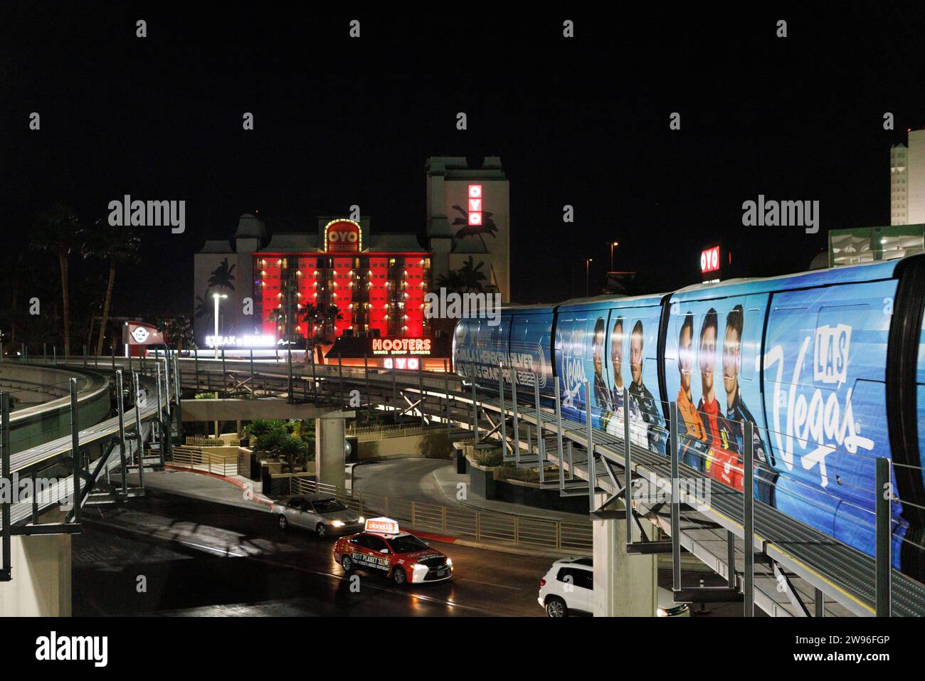 Vue générale de la station de monorail MGM Grand à Las Vegas, Nevada, États-Unis. Photo prise le 7 décembre 2023. © Belinda Jiao jiao.bilin@gmail.com Banque D'Images