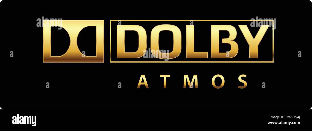 Dolby Atoms Golden logo vector | Dolby Atoms Sign Golden | technologie du système audio Illustration de Vecteur