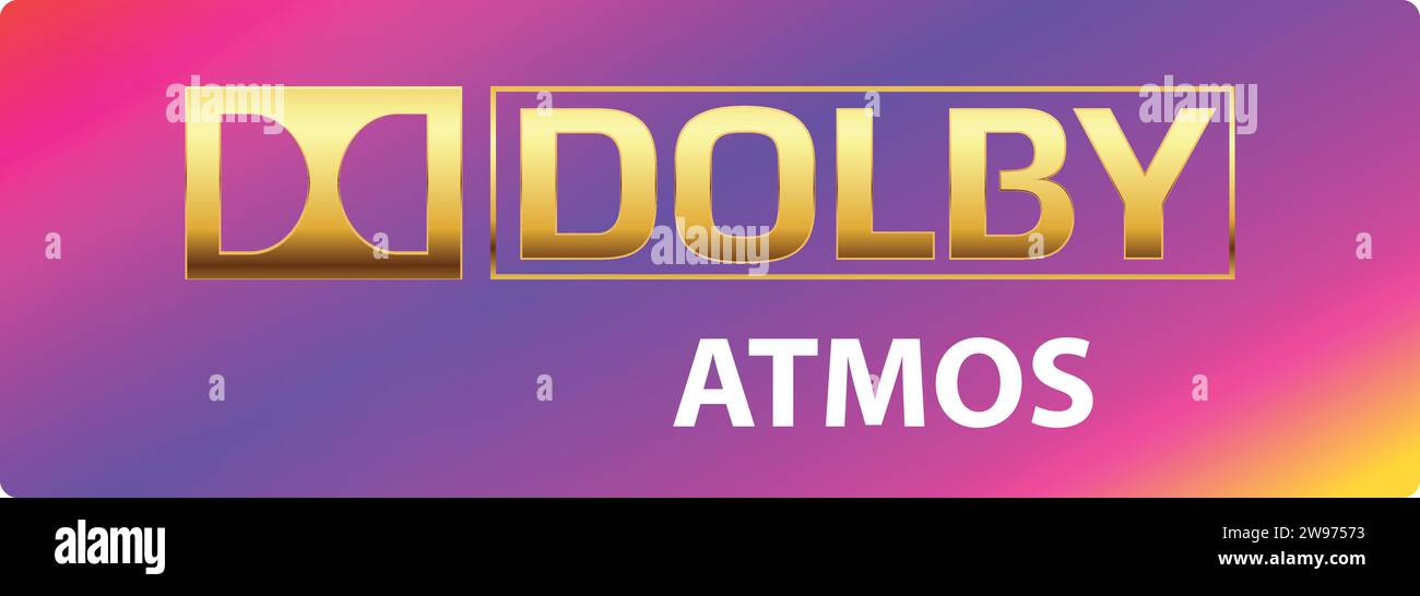 Dolby Atoms Golden logo vector | Dolby Atoms Sign Golden | technologie du système audio Illustration de Vecteur