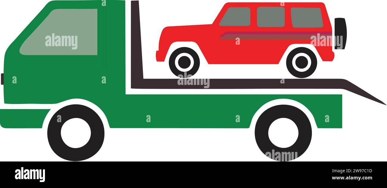 Couleur du panneau de la fourgonnette de dépannage | assistance routière en cas d'accident de camion | camion de dépannage en cas de panne Illustration de Vecteur
