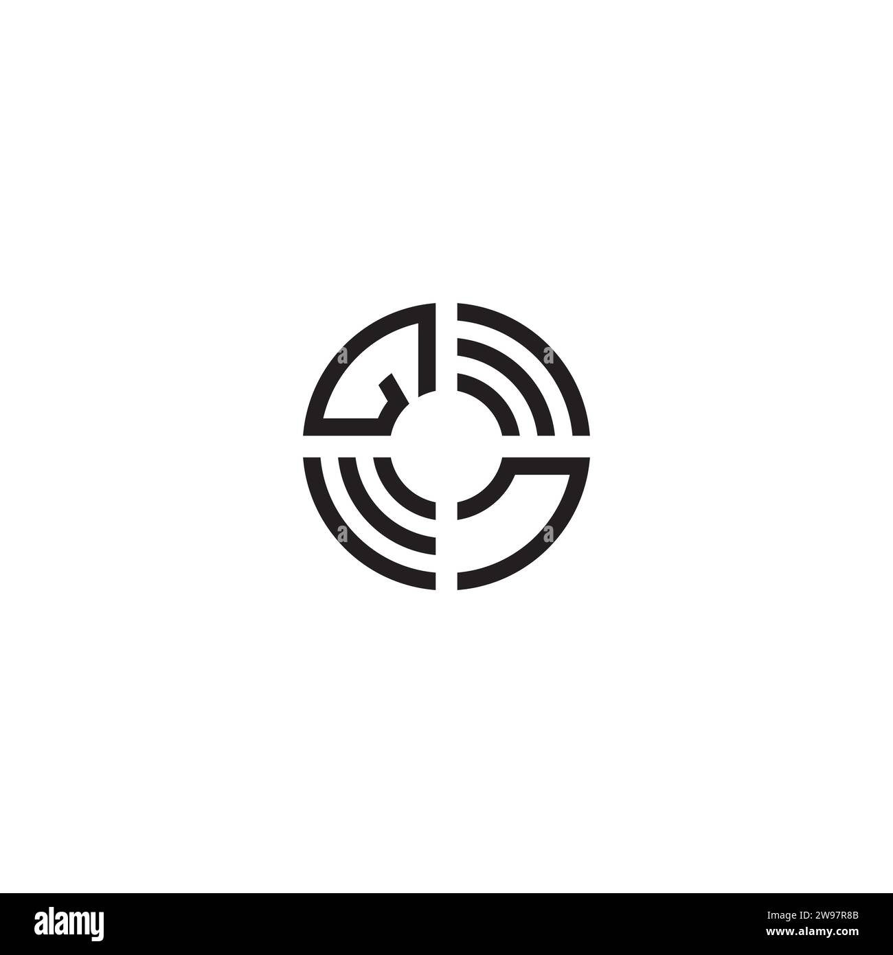 Concept initial de logo de cercle de NG dans la conception professionnelle de haute qualité qui imprimera bien sur tous les supports d'impression Illustration de Vecteur
