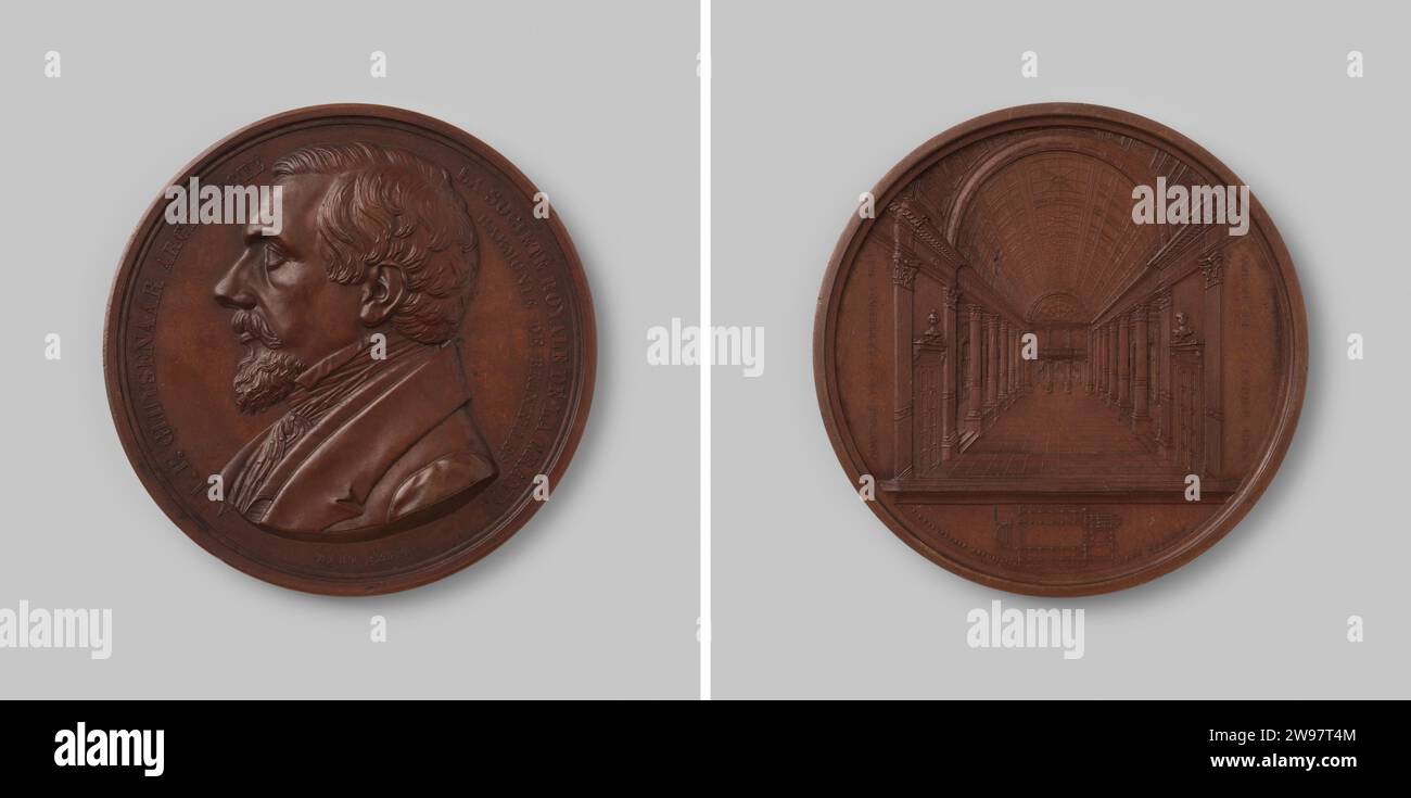 Médaille Belge De L'architecte Ernest Acker 1910 Par Devreese - En Bronze, Type Médailles étrangères, Pièce De Collection Historique