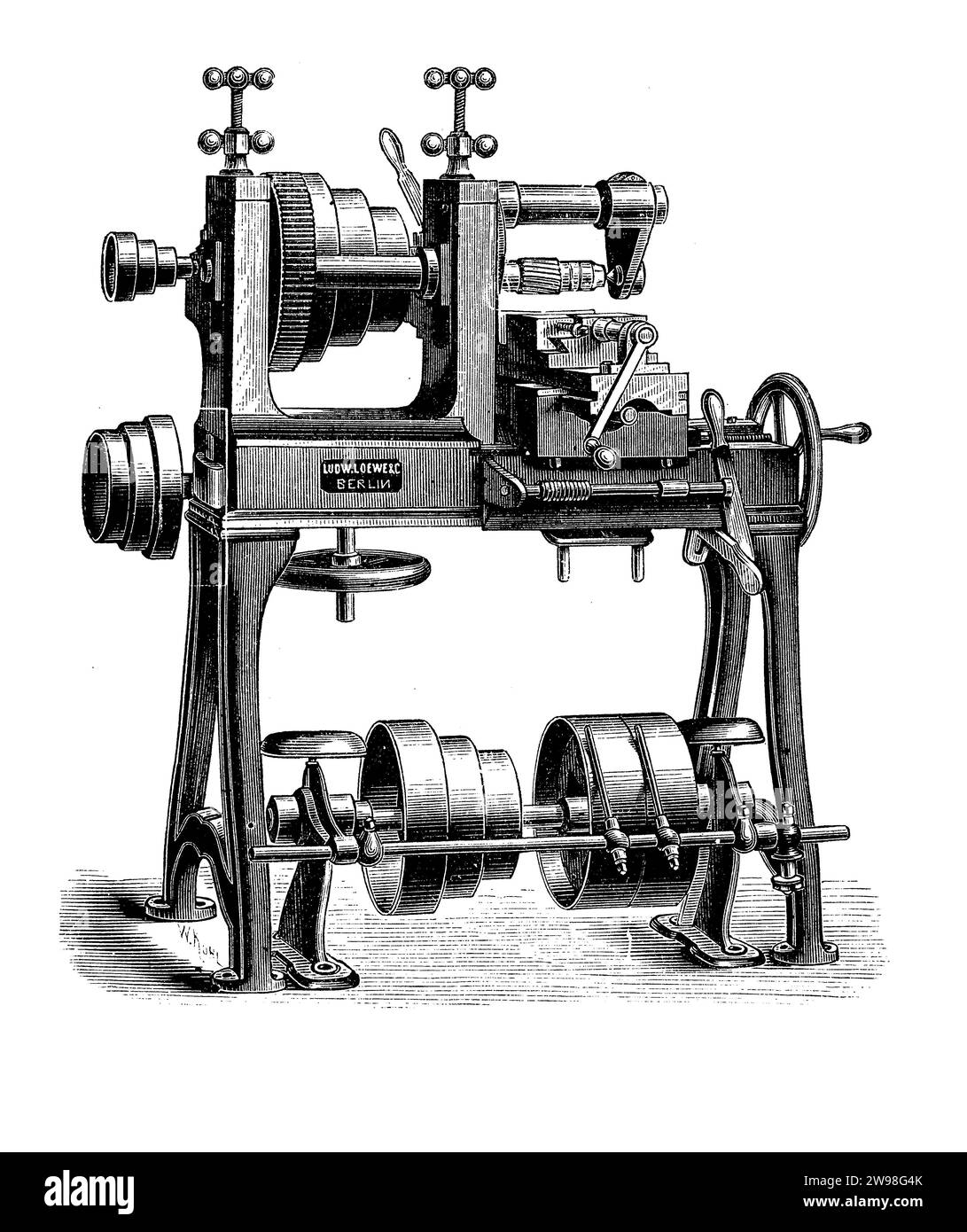 Fraiseuse pour la conception d'armes, travaillant le métal et le bois avec précision, 19e siècle Banque D'Images