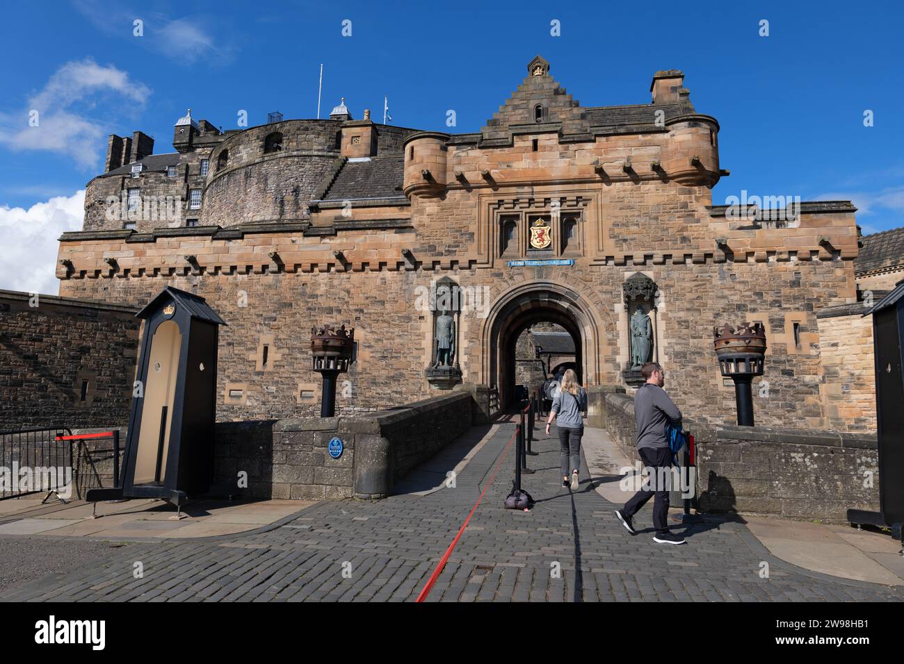 Porte principale du château d'Édimbourg dans la ville d'Édimbourg, Écosse, Royaume-Uni. Banque D'Images