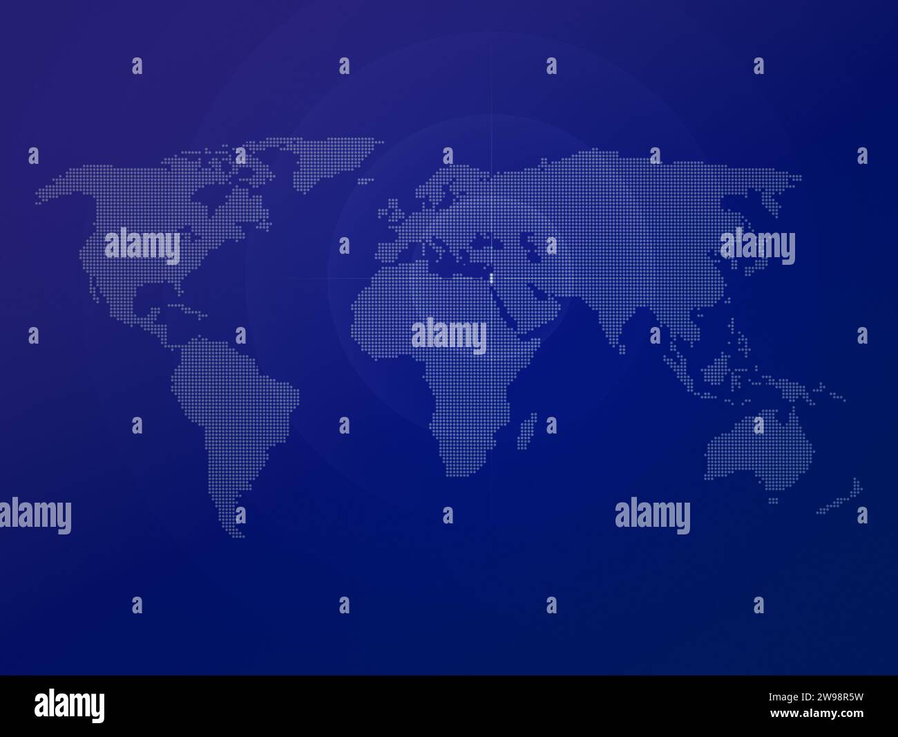 Carte du monde en demi-teinte pointillée avec le pays d'Israël en surbrillance. Carte du monde moderne et propre sur un fond dégradé de couleur bleue. Banque D'Images