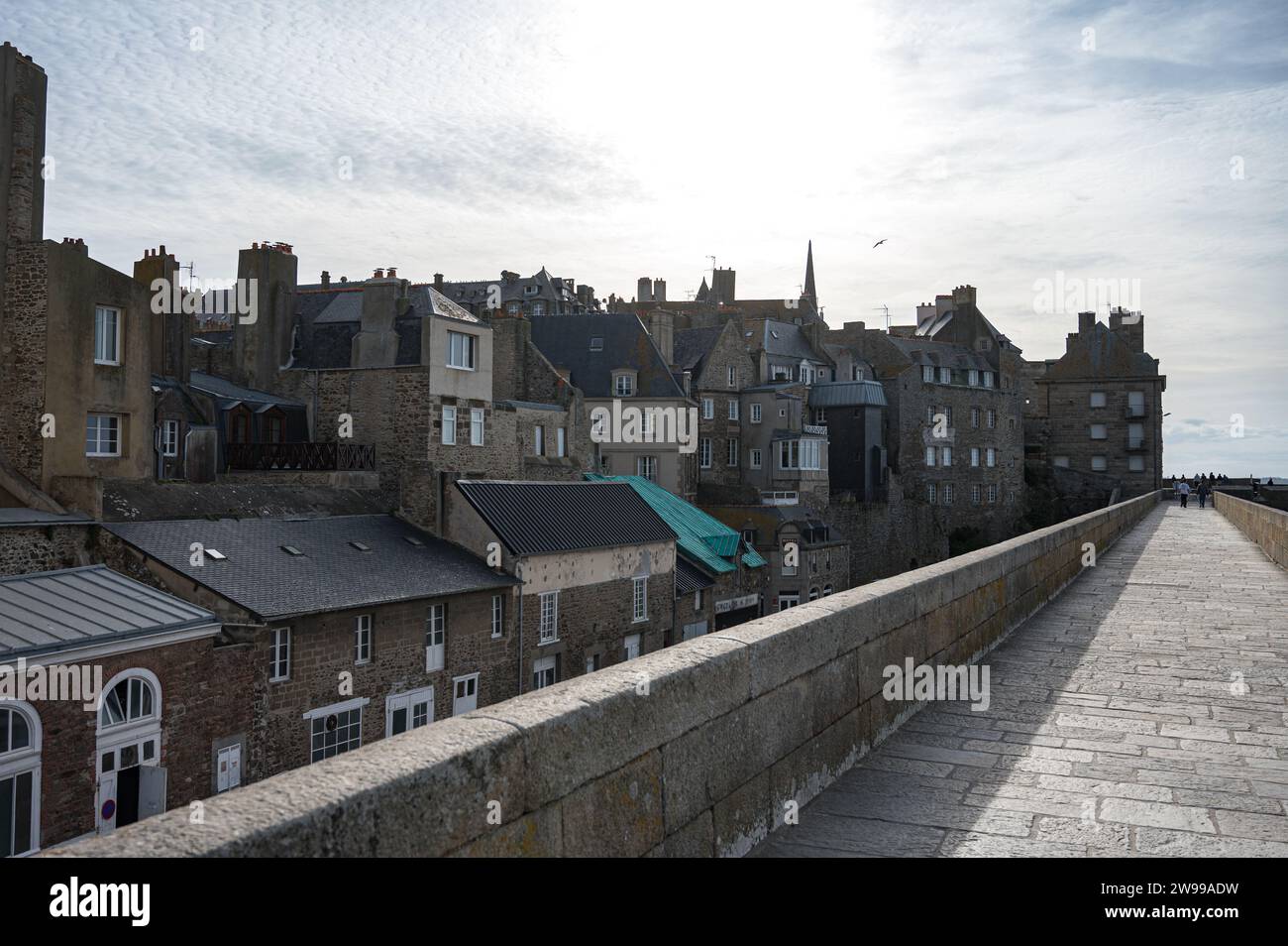 Paysage urbain de la ville de Saint Malo et ses belles maisons du mur Banque D'Images