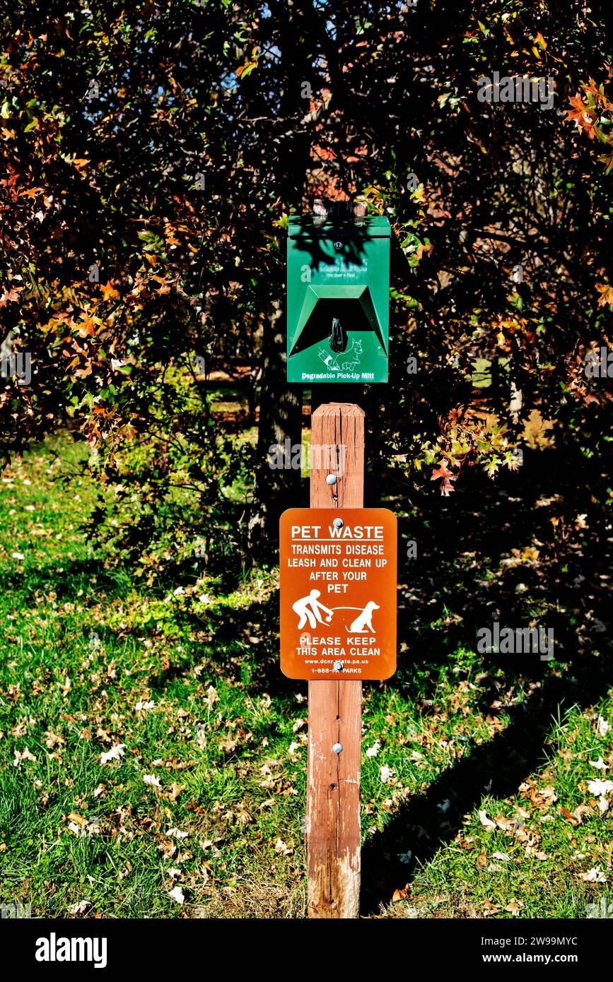 Station de déchets Pat, , Neshaminy Park, Philadelphie, États-Unis Banque D'Images