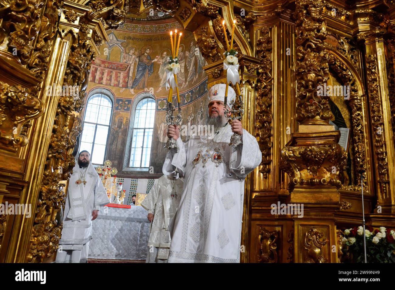Kiev, Ukraine. 25 décembre 2023. Le métropolite Épiphane de Kiev