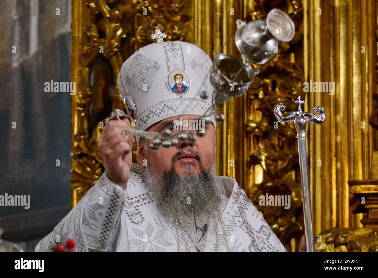Kiev, Ukraine. 25 décembre 2023. Le métropolite Épiphane de Kiev