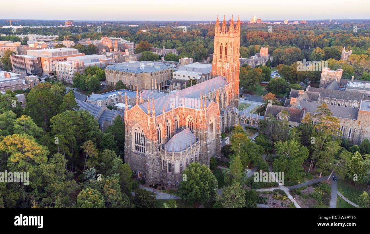 Durham, NC - 2 septembre 2023 : la chapelle de l'Université Duke est une chapelle située au centre du campus de l'Université Duke Banque D'Images