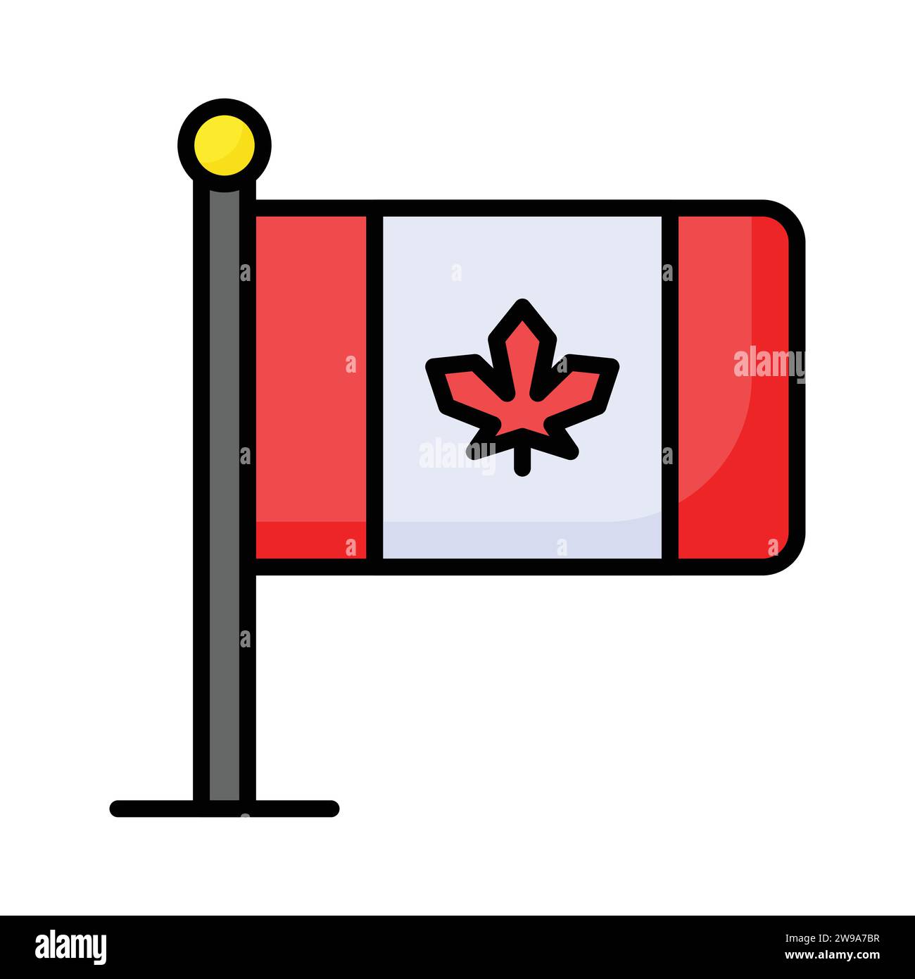 Attrapez cette icône magnifiquement conçue du drapeau canadien dans un style tendance Illustration de Vecteur