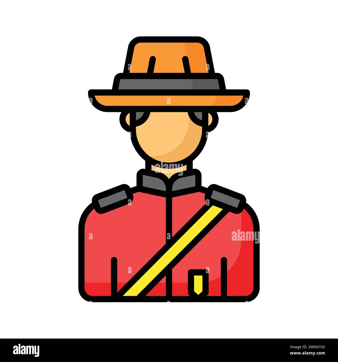Conception vectorielle d'agent de police monté canadien dans un style tendance, prêt à l'emploi et icône de téléchargement Illustration de Vecteur