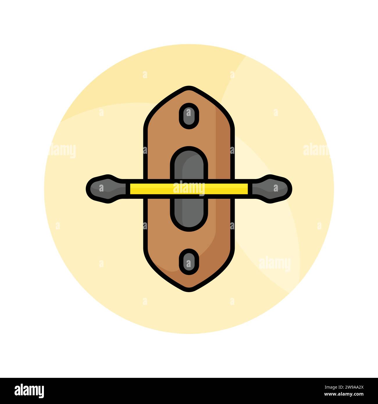 Bateau avec paddle dénotant icône de concept de kayak dans un style moderne, prêt à utiliser vecteur Illustration de Vecteur