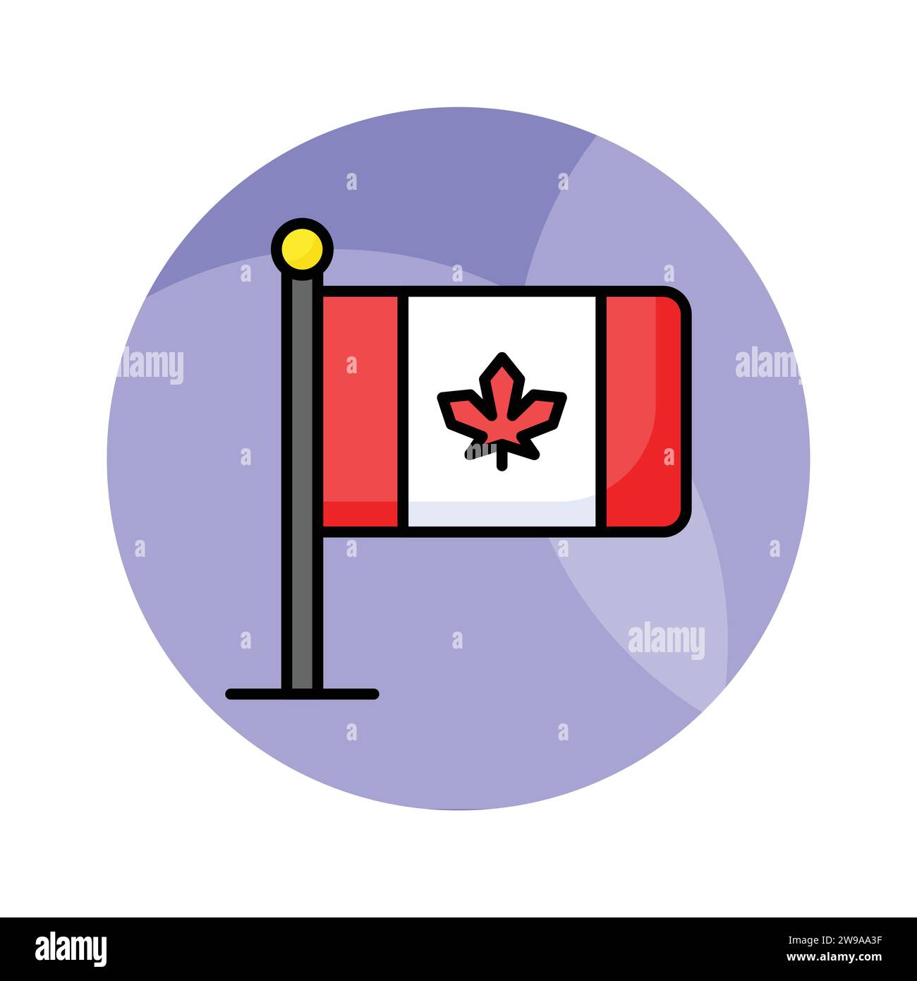 Attrapez cette icône magnifiquement conçue du drapeau canadien dans un style tendance Illustration de Vecteur
