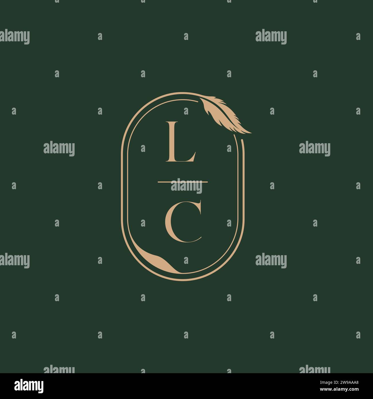 Idées de conception de logo de monogramme de mariage LC Feather concept comme inspiration Illustration de Vecteur