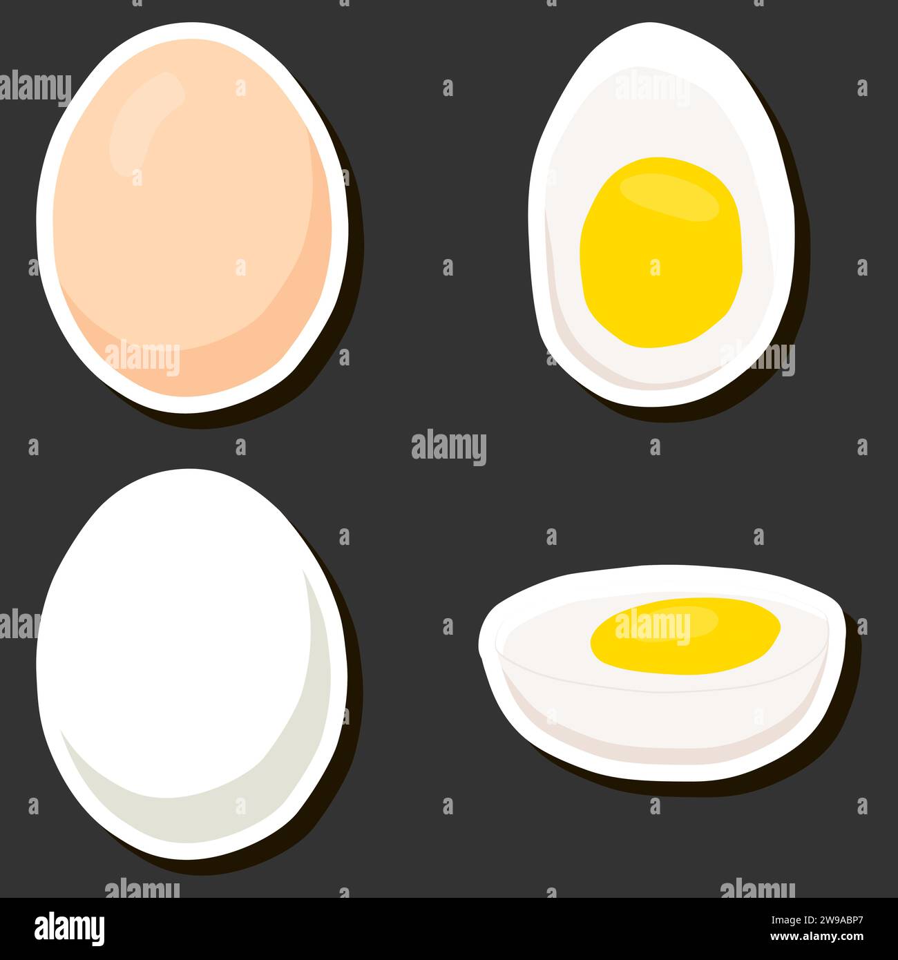 Illustration sur le thème Belle savoureuse comestible maison ensemble divers œufs composés de divers ingrédients Illustration de Vecteur