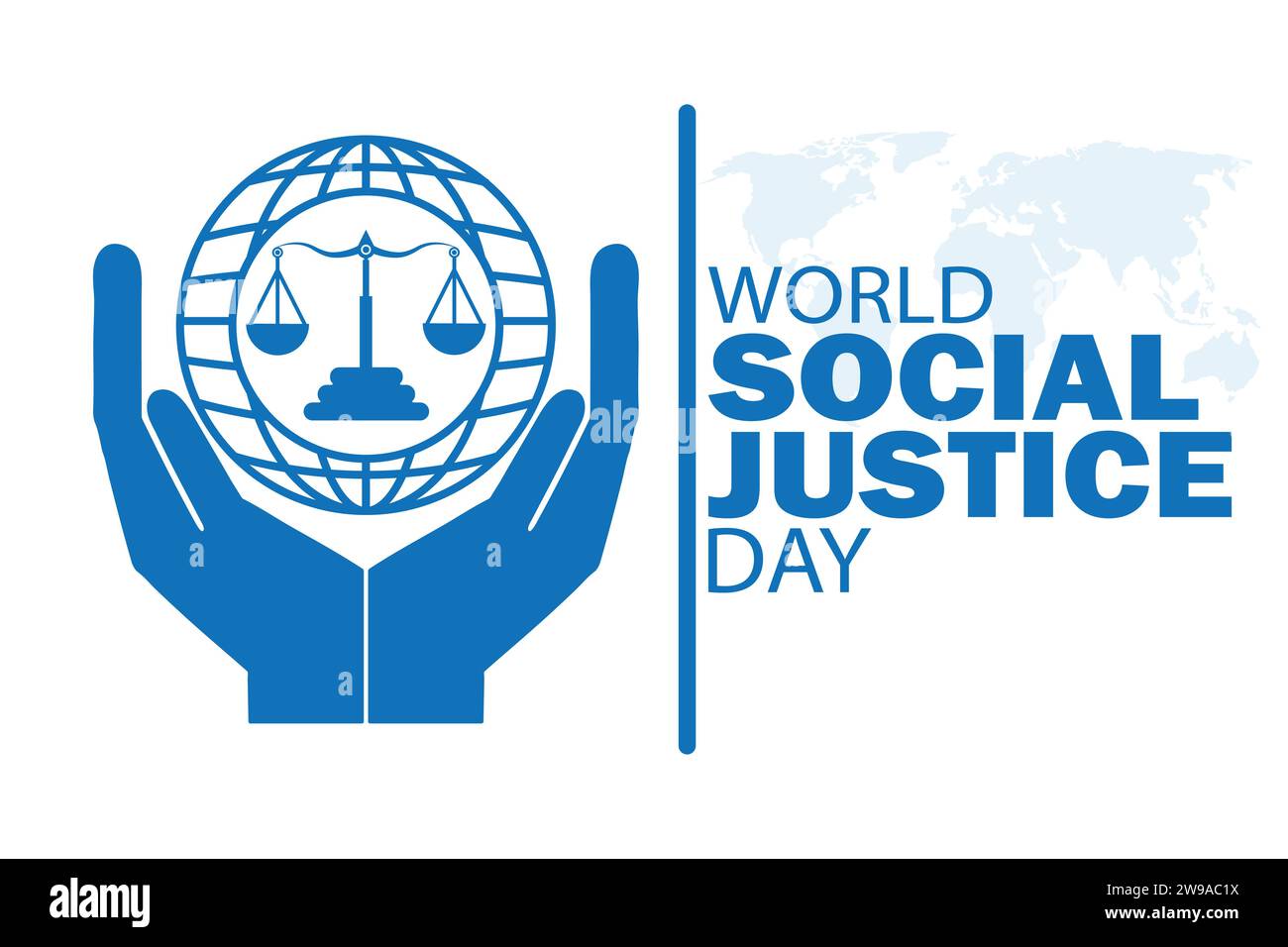 Illustration vectorielle de la Journée mondiale de la justice sociale. Convient pour carte de voeux, affiche et bannière Illustration de Vecteur