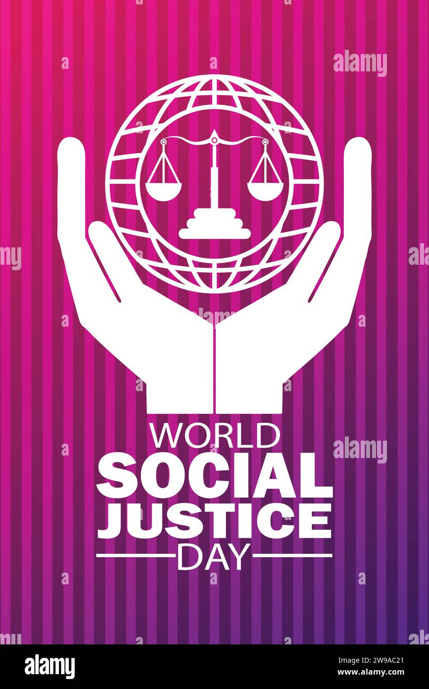 Illustration vectorielle de la Journée mondiale de la justice sociale. Convient pour papier peint mobile, toile de fond Illustration de Vecteur