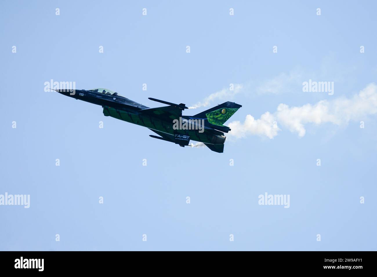 Liepaja, Lettonie- 06 août 2023 : General Dynamics F-16AM Fighting Falcon de l'armée de l'air belge Banque D'Images