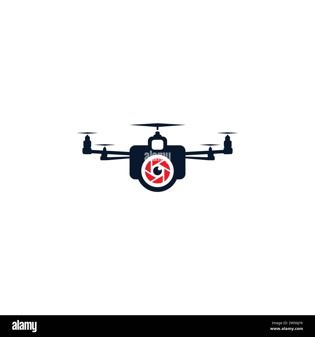 Drone logo Design simple. Vecteur d'icône de drone Illustration de Vecteur
