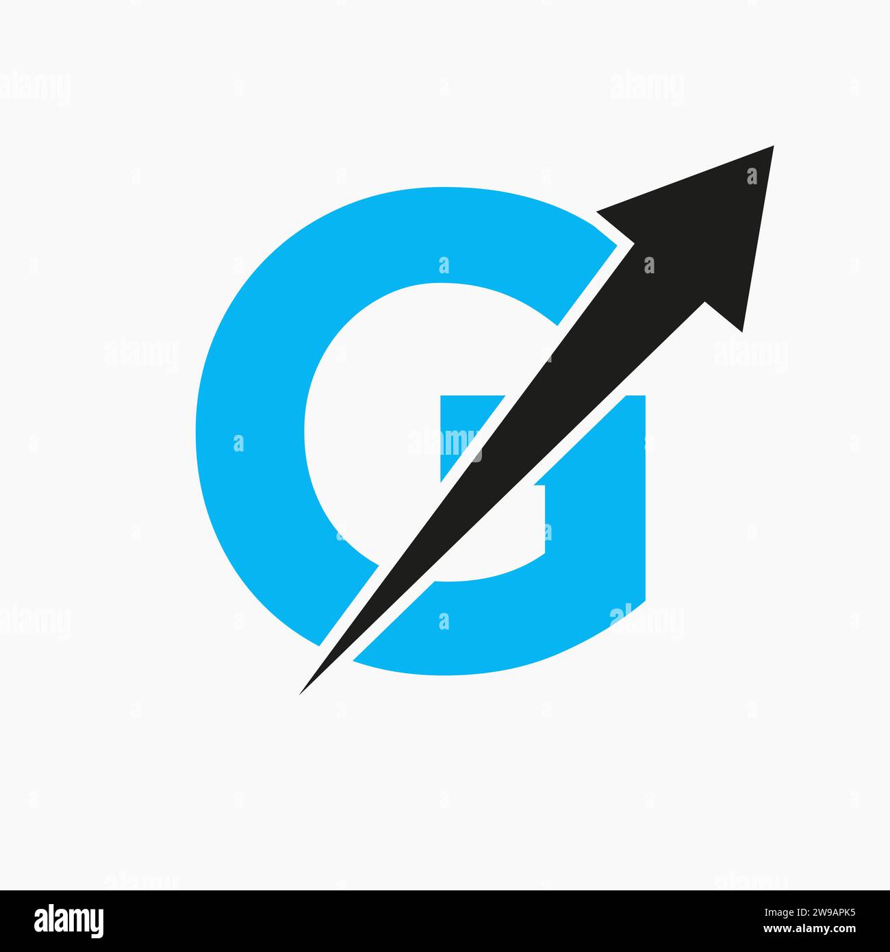 Logo financier initial sur le concept de la lettre G avec l'icône de la flèche de croissance Illustration de Vecteur
