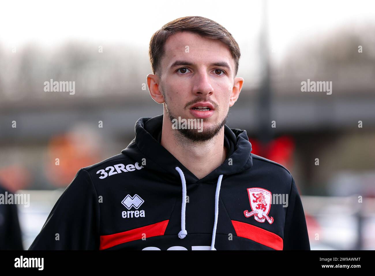 Rotherham, Royaume-Uni. 26 décembre 2023. Daniel Barlaser de Middlesbrough arrive lors du Sky Bet Championship Match Rotherham United vs Middlesbrough au New York Stadium, Rotherham, Royaume-Uni, le 26 décembre 2023 (photo de Ryan Crockett/News Images) à Rotherham, Royaume-Uni le 12/26/2023. (Photo de Ryan Crockett/News Images/Sipa USA) crédit : SIPA USA/Alamy Live News Banque D'Images