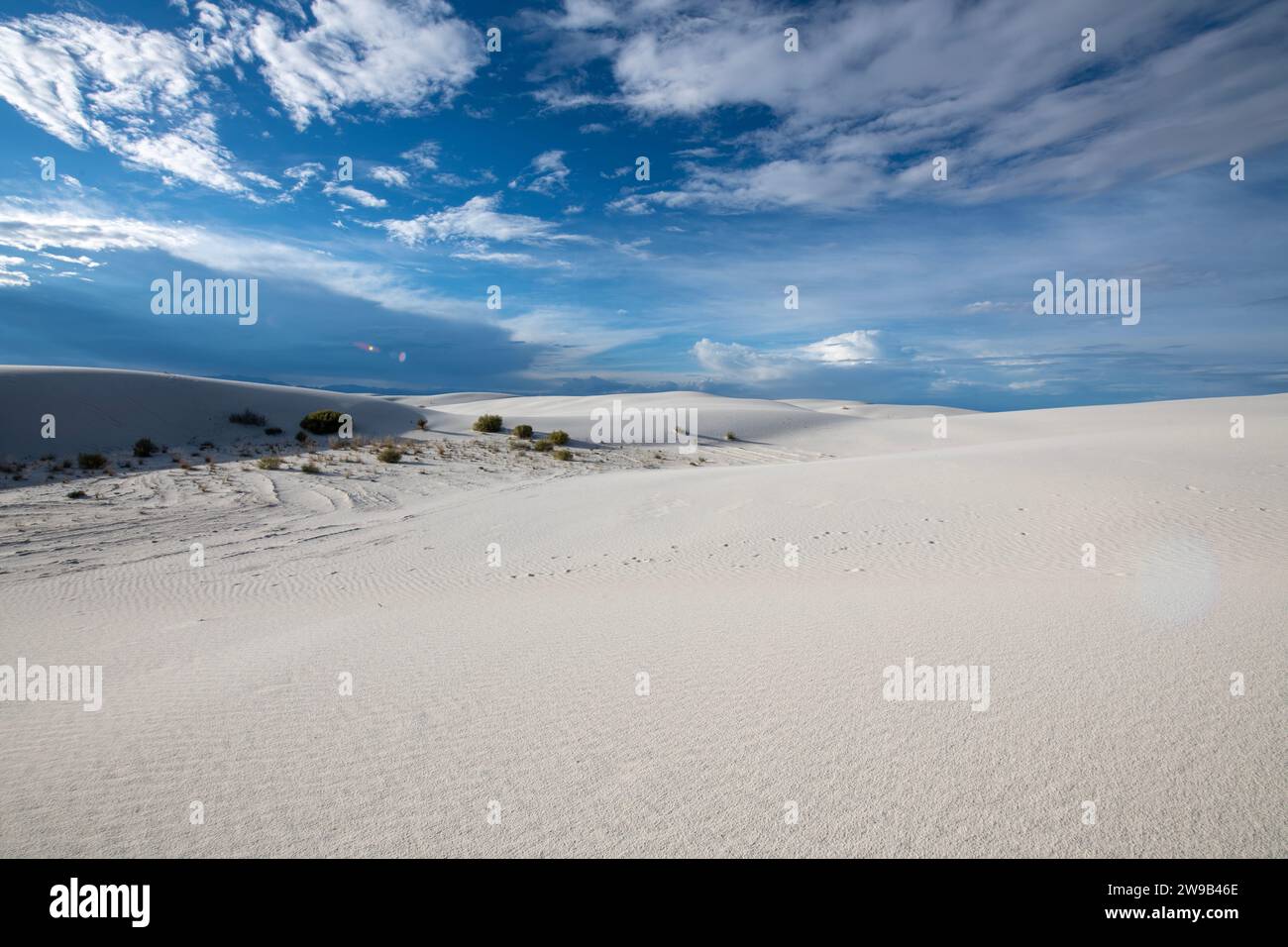 Parc national de White Sands, Nouveau-Mexique, un soir d'été Banque D'Images