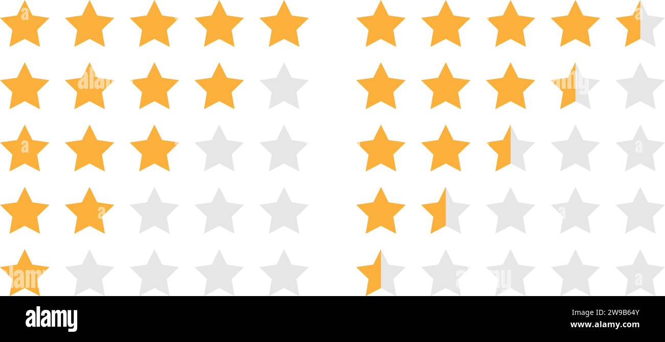 Jeu d'icônes de commentaires sur les étoiles de notation Illustration de Vecteur