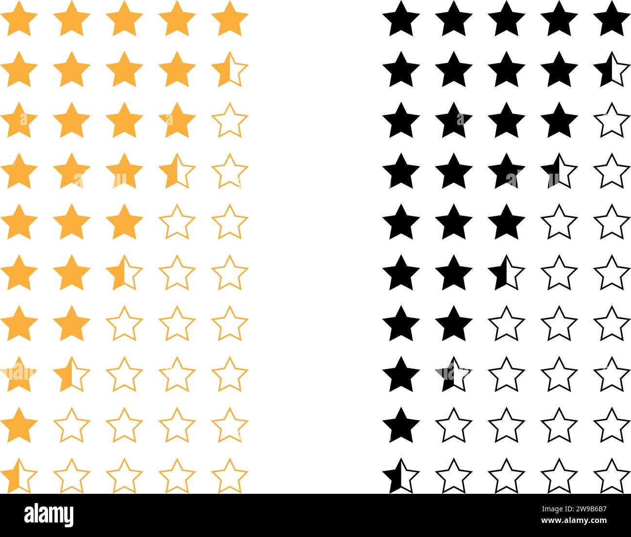 Jeu d'icônes de commentaires sur les étoiles de notation Illustration de Vecteur