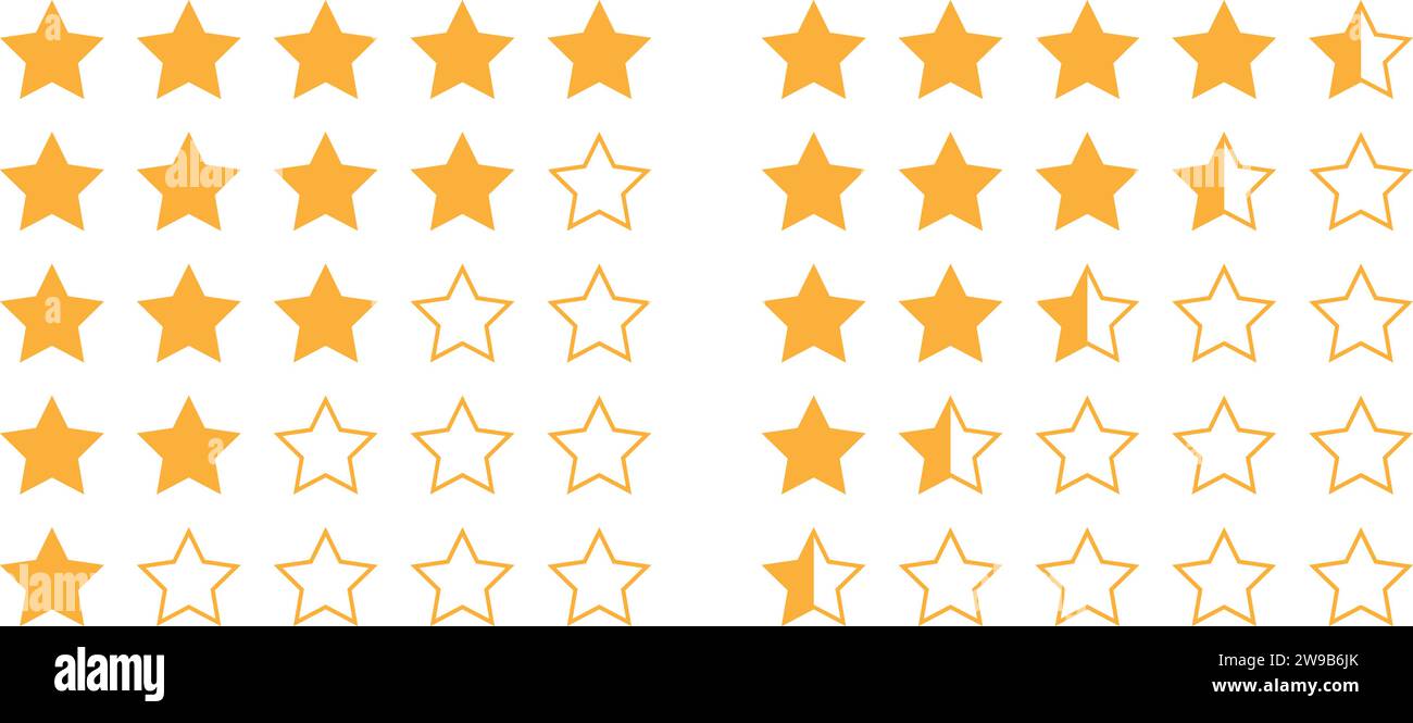 Jeu d'icônes de commentaires sur les étoiles de notation Illustration de Vecteur