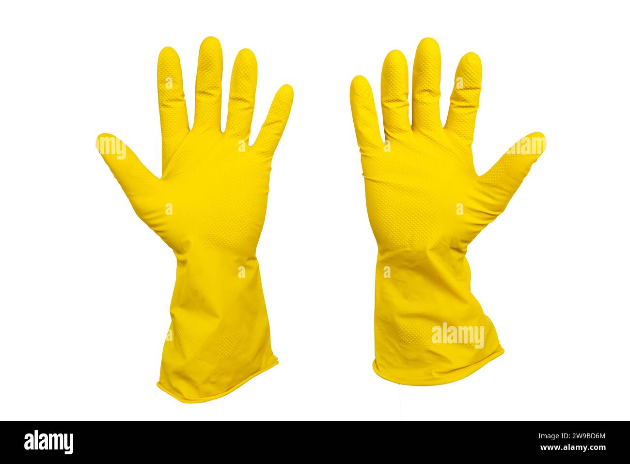 Mains dans des gants en caoutchouc pour le nettoyage sur un fond blanc. Isoler les gants en caoutchouc. Travaux ménagers Banque D'Images Mains dans des gants en caoutchouc pour le nettoyage sur un fond blanc. Isoler les gants en caoutchouc. Travaux ménagers Banque D'Images