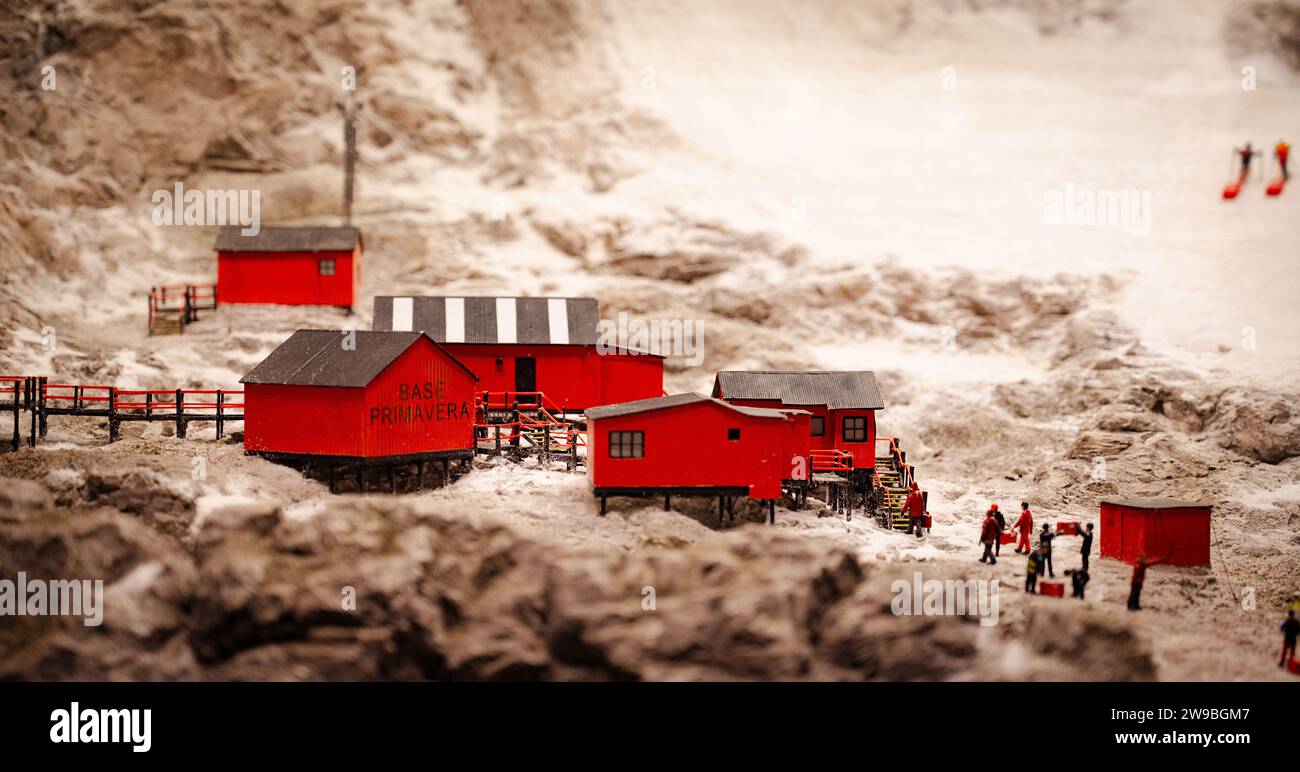 Miniatur Wunderland Hambourg en Allemagne, station de recherche dans l'arctique, musée avec construction miniature de maquette du monde Banque D'Images