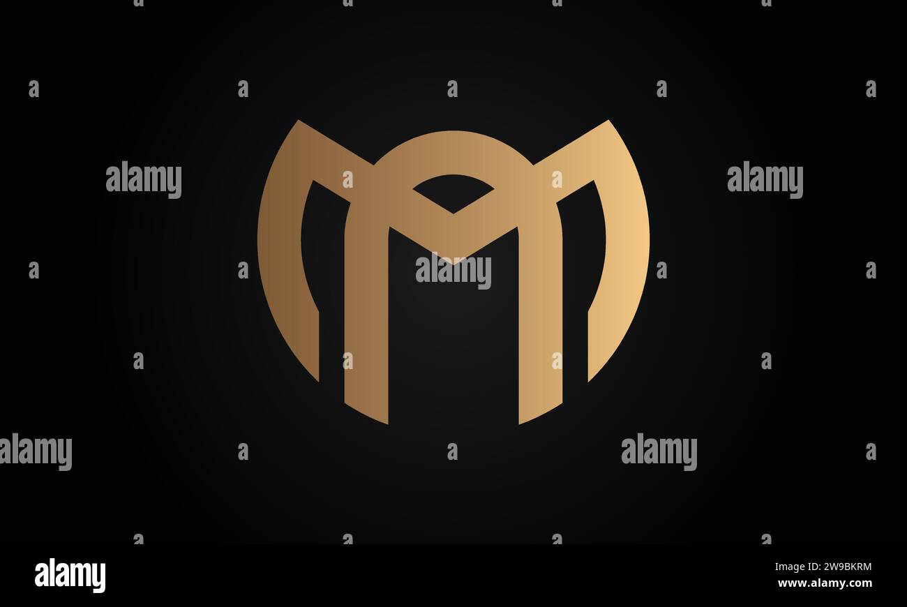 Design original de luxe de lettre de texte ma ou AM Monogram Illustration de Vecteur